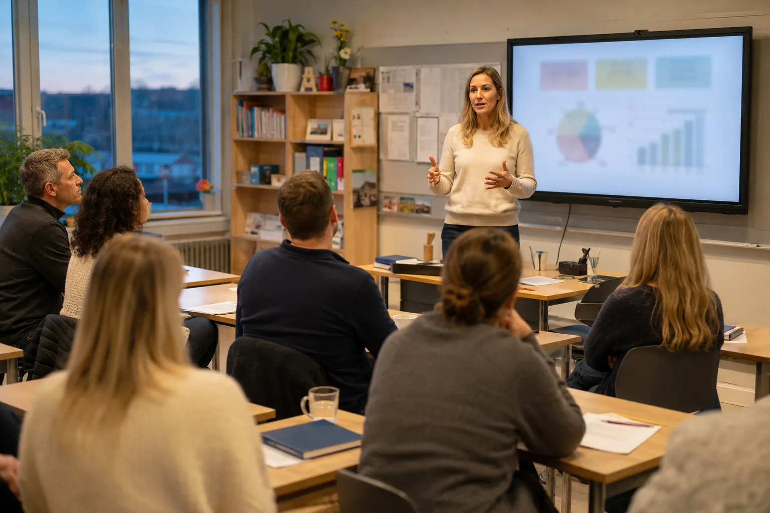 Lærer som presenterer planer for foreldre under et foreldremøte