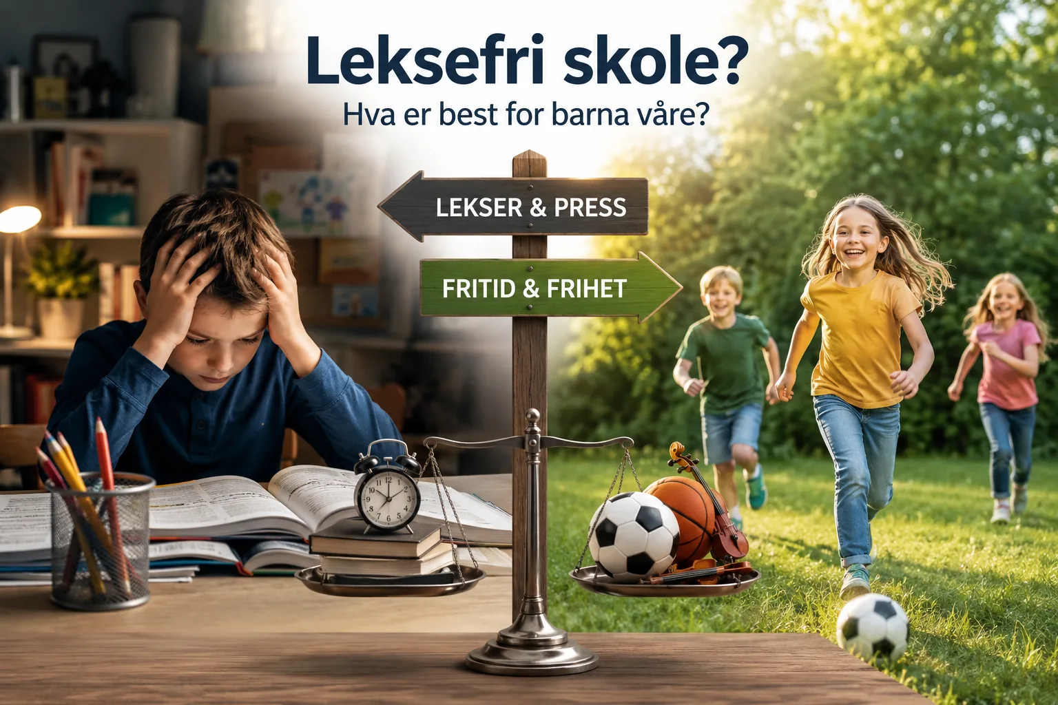 leksefri skole, fordeler og ulemper med lekser, debatt om lekser, skolehverdag i Norge