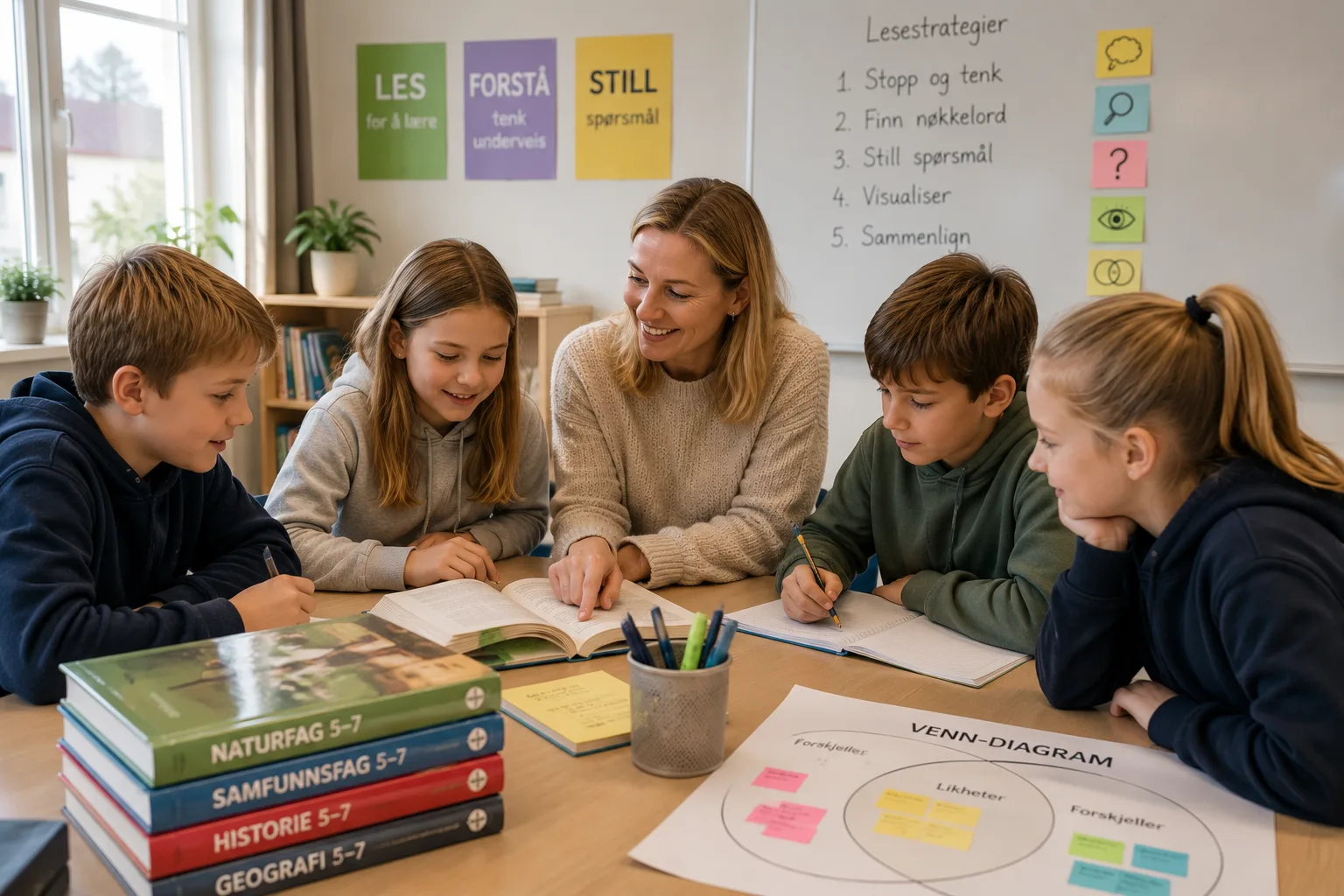 leseforståelse på mellomtrinnet, leseøvelser skolen, bedre leseforståelse, lesestrategier barn, tekstdisiplin i klasserommet