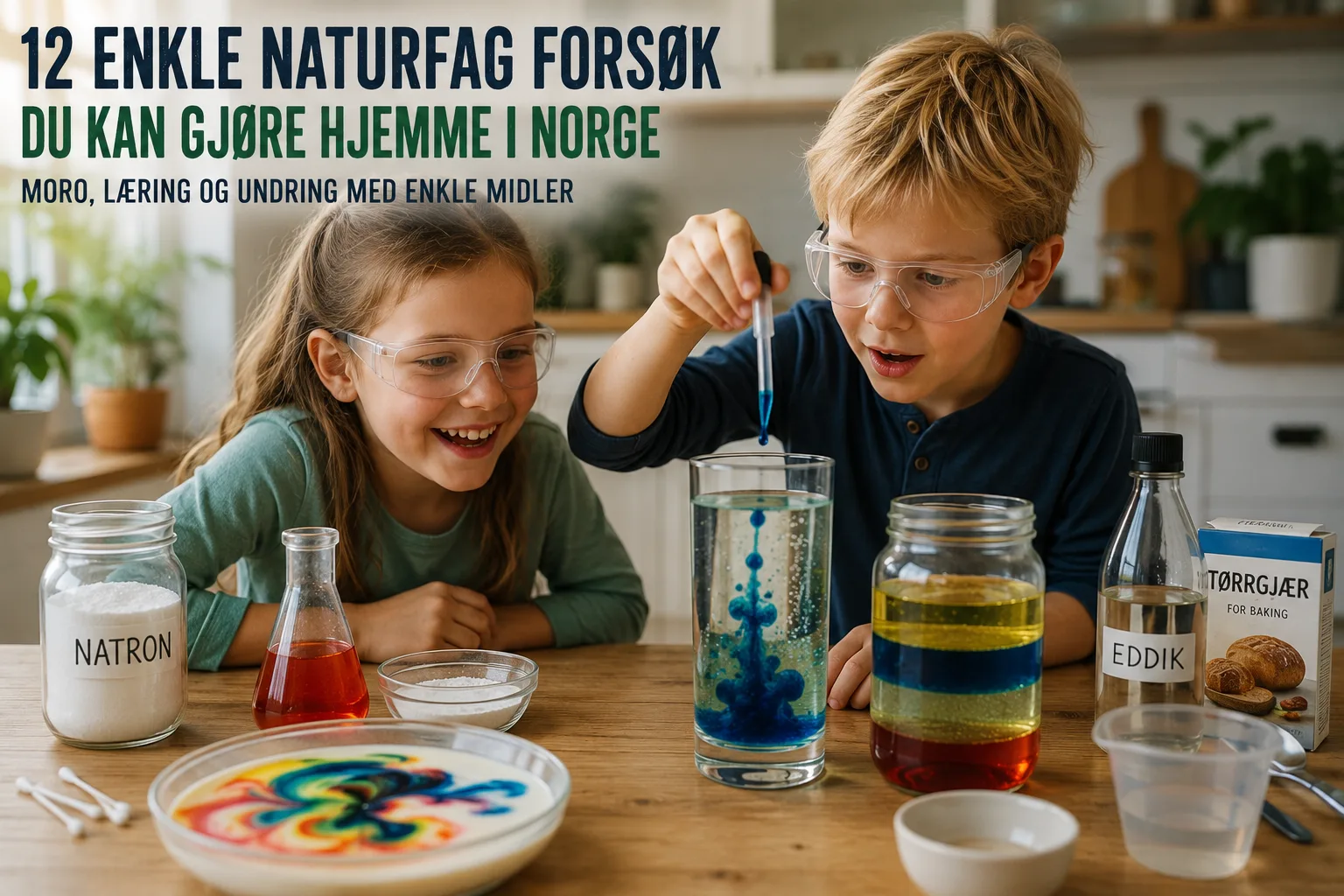 naturfag hjemme, enkle naturfag forsøk, kjøkkenforsøk barn, naturfag eksperimenter