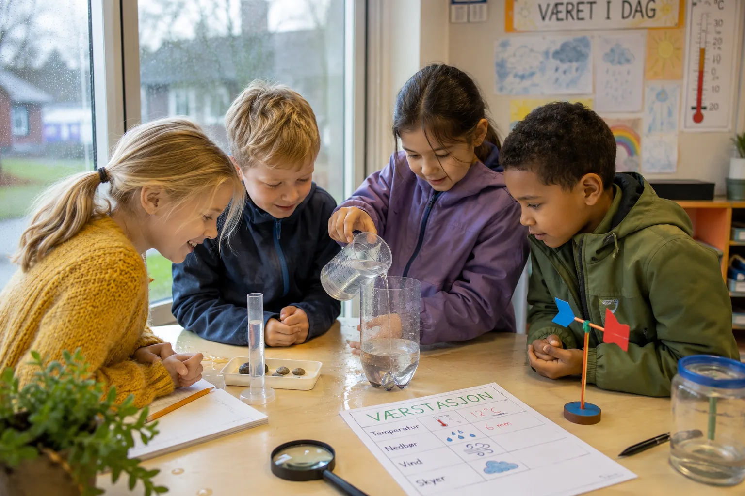naturfag på småtrinnet, vann og vær barneskole, årstider undervisningsopplegg, naturfag 1. til 4. trinn, eksperimenter for barn