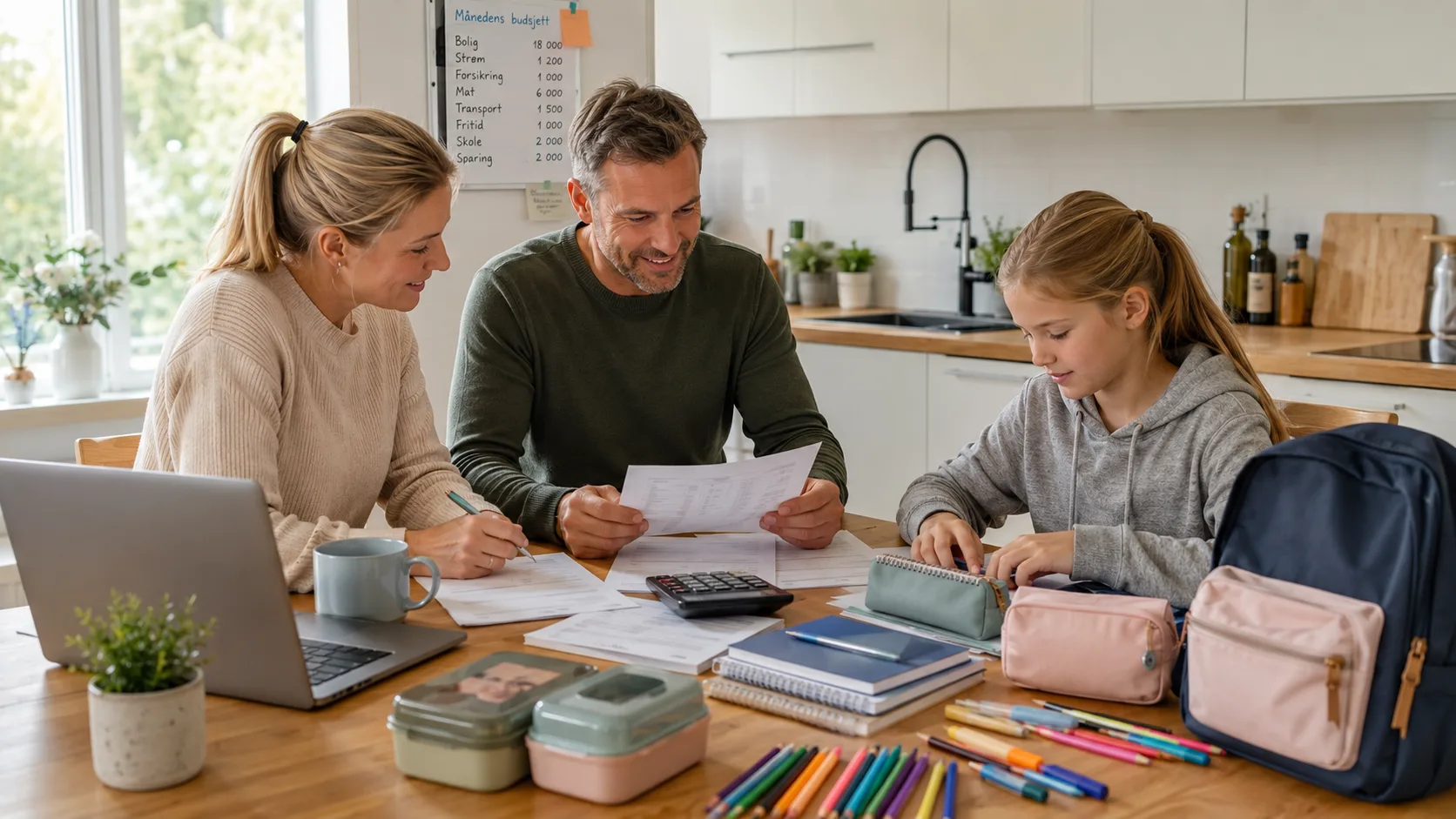 økonomisk planlegging og budsjett for familier med skolebarn i Norge