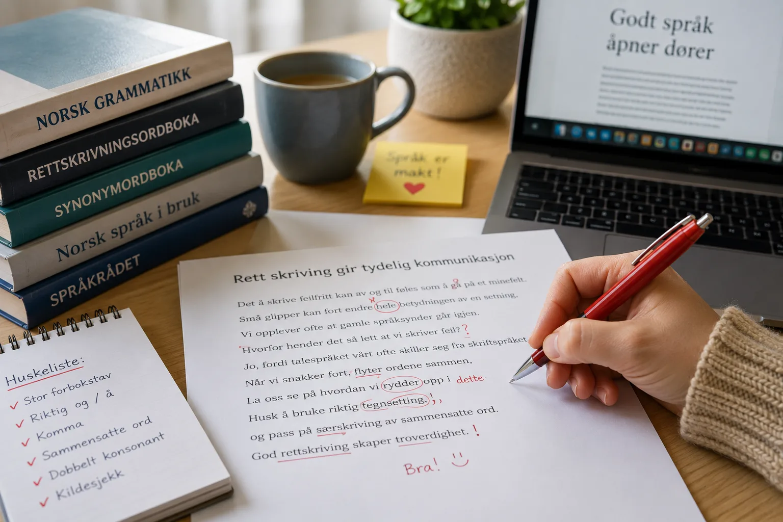 rettskriving, vanlige skrivefeil, norsk grammatikk, skrivetips, språklige feil