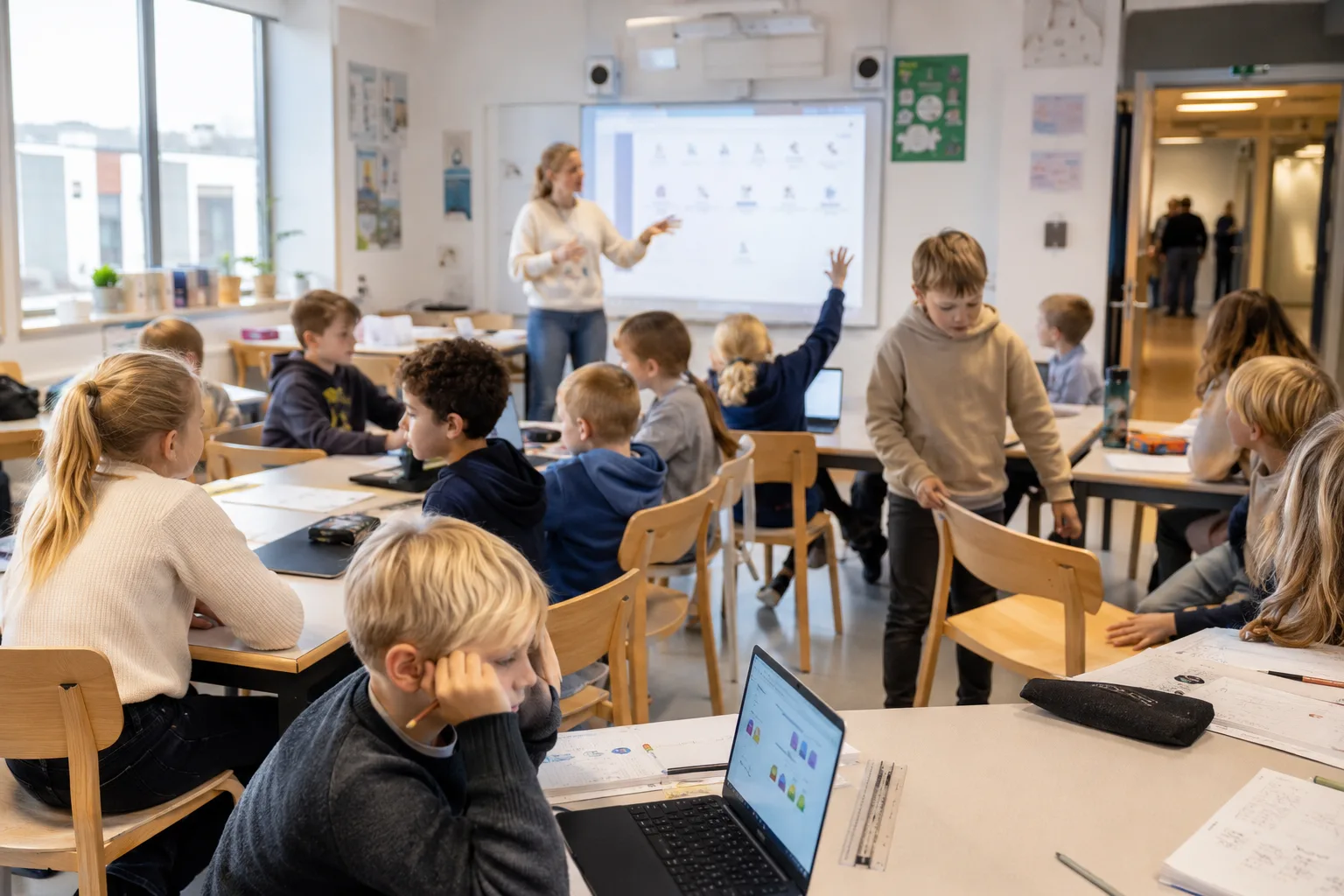 støy barn i klasserommet under undervisning