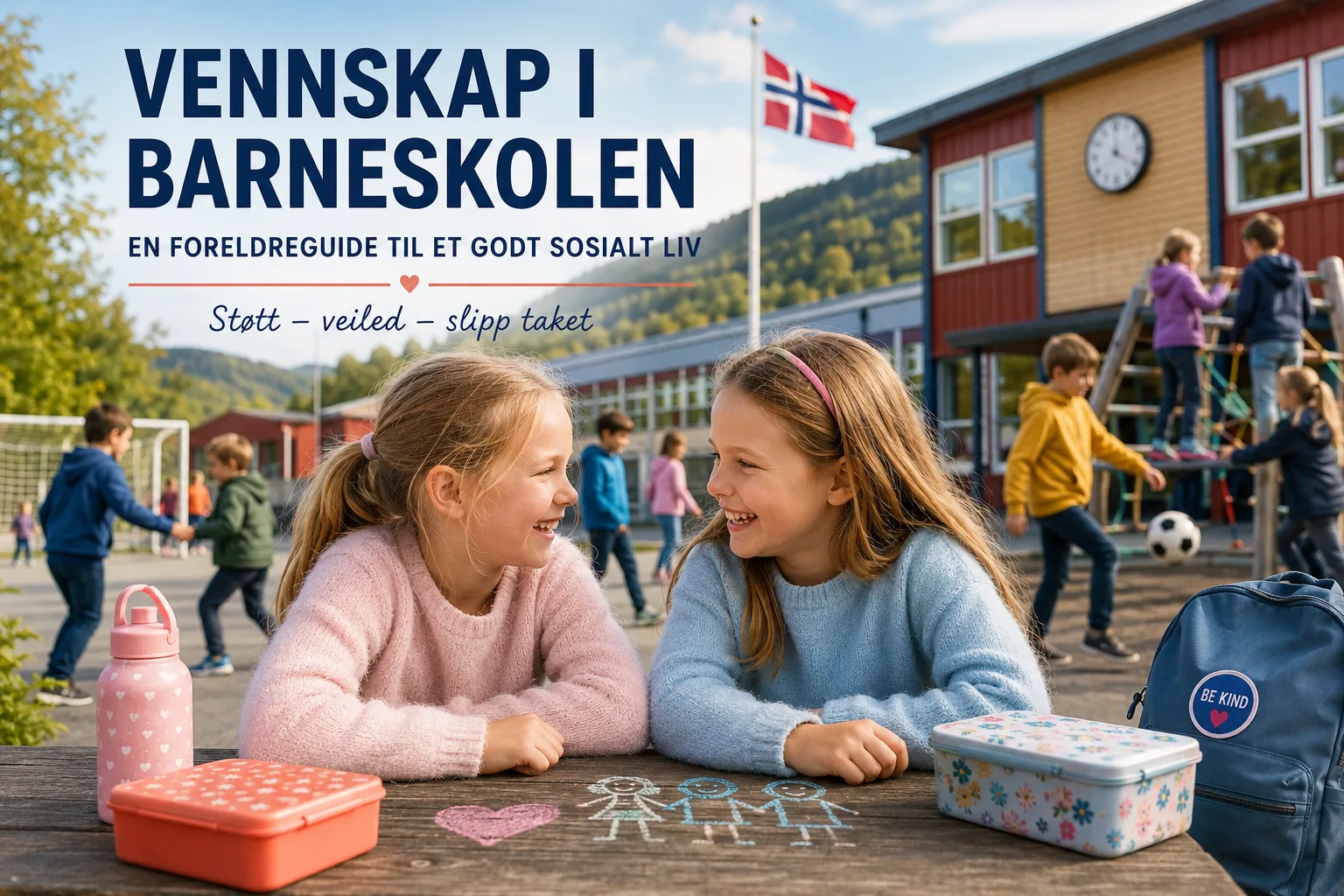 Vennskap i barneskolen, sosial kompetanse barn, hjelpe barn med venner, venner på skolen, støtte barn sosialt